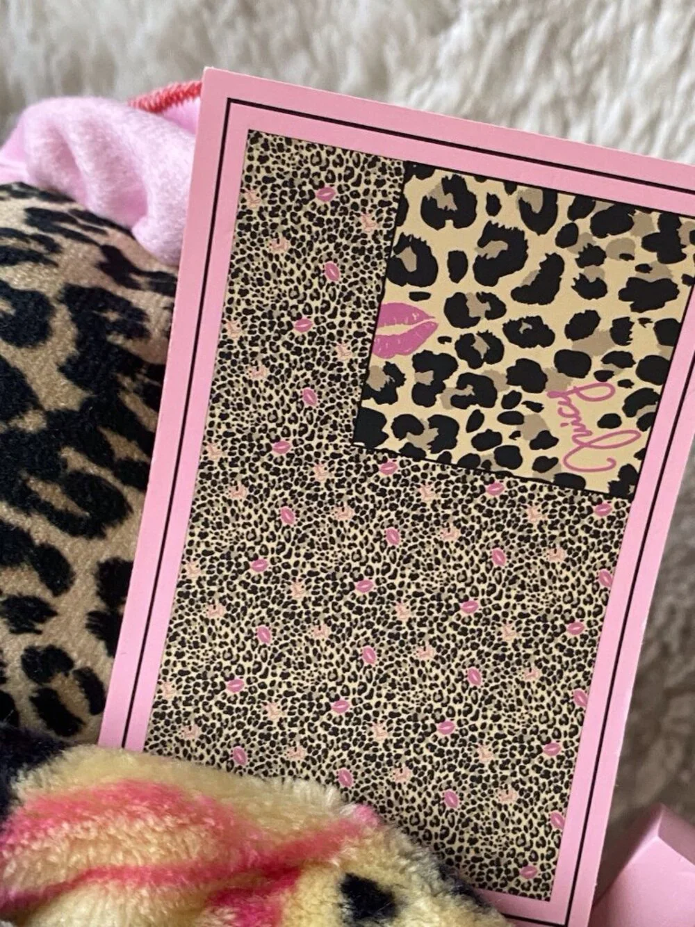 Set Juicy Couture‎ Leopard Cheetah Plush Throw Blanket 60”X70” & Pillow 18”X18”